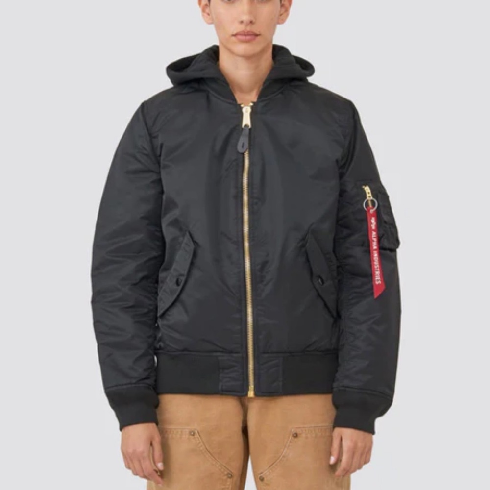 NWT black Bomber Jacket XS alpha industries